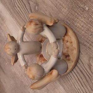 NWOT Ceramic Angels Christmas Candle Holder